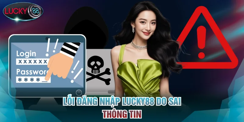 Lỗi đăng nhập Lucky88 do sai thông tin